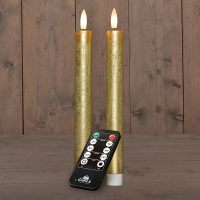 Led dinerkaars 23 cm | Goud | 3D Vlam | Oplaadbaar | 2 stuks LCO00937
