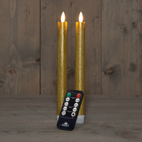 Anna Collection Led dinerkaars 23 cm | Goud | 3D vlam | 2 stuks  LCO00252