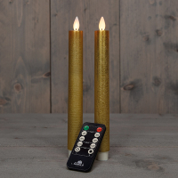 Anna Collection Led dinerkaars 23 cm | Goud | Bewegende vlam | 2 stuks  LCO00358