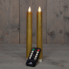 Led dinerkaars 23 cm | Goud | Bewegende vlam | 2 stuks