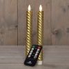 Led dinerkaars 23 cm | Goud | Swirl | 3D vlam | 2 stuks