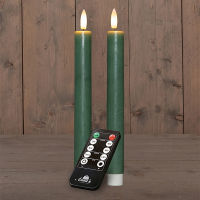 Led dinerkaars 23 cm | Groen | 3D Vlam | Oplaadbaar | 2 stuks LCO00931