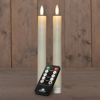 Led dinerkaars 23 cm | Ivoor | 3D Vlam | Oplaadbaar | 2 stuks LCO00925