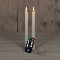Anna Collection Led dinerkaars 23 cm | Ivoor | 3D vlam | 2 stuks  LCO00122