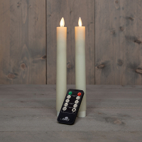 Anna Collection Led dinerkaars 23 cm | Ivoor | Bewegende vlam | 2 stuks  LCO00215