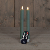 Anna Collection Led dinerkaars 23 cm | Jade Groen | 3D vlam | 2 stuks  LCO00134