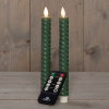 Led dinerkaars 23 cm | Jade Groen | Swirl | 3D vlam | 2 stuks