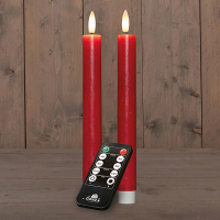Led dinerkaars 23 cm | Rood | 3D Vlam | Oplaadbaar | 2 stuks LCO00927