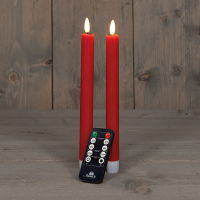 Anna Collection Led dinerkaars 23 cm | Rood | 3D vlam | 2 stuks  LCO00116