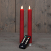 Led dinerkaars 23 cm | Rood | Bewegende vlam | 2 stuks