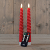 Led dinerkaars 23 cm | Rood | Gedraaid | 3D vlam | 2 stuks