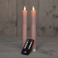 Anna Collection Led dinerkaars 23 cm | Roze | Bewegende vlam | 2 stuks  LCO00349