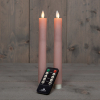 Led dinerkaars 23 cm | Roze | Bewegende vlam | 2 stuks