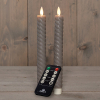 Led dinerkaars 23 cm | Taupe | Swirl | 3D vlam | 2 stuks