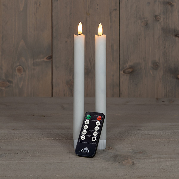 Anna Collection Led dinerkaars 23 cm | Wit | 3D vlam | 2 stuks  LCO00128 - 1