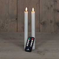 Anna Collection Led dinerkaars 23 cm | Wit | 3D vlam | 2 stuks  LCO00128