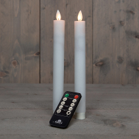 Anna Collection Led dinerkaars 23 cm | Wit | Bewegende vlam | 2 stuks  LCO00211