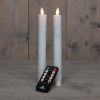 Led dinerkaars 23 cm | Wit | Bewegende vlam | 2 stuks