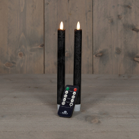 Anna Collection Led dinerkaars 23 cm | Zwart | 3D vlam | 2 stuks  LCO00140