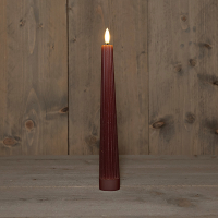 Anna Collection Led dinerkaars 27 cm | Antiek Roze | Ribbel | 3D vlam | 1 stuk  LCO00260