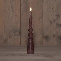 Anna Collection Led dinerkaars 29 cm | Antiek Roze | Gedraaid | 3D vlam | 1 stuk  LCO00239