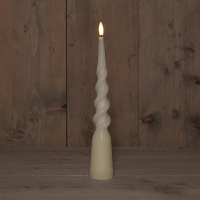 Anna Collection Led dinerkaars 29 cm | Ivoor | Gedraaid | 3D vlam | 1 stuk  LCO00236