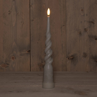 Anna Collection Led dinerkaars 29 cm | Taupe | Gedraaid | 3D vlam | 1 stuk  LCO00237