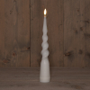 Led dinerkaars 29 cm | Wit | Gedraaid | 3D vlam | 1 stuk