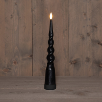Anna Collection Led dinerkaars 29 cm | Zwart | Gedraaid | 3D vlam | 1 stuk  LCO00240