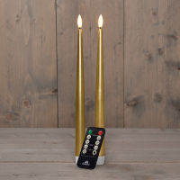 Anna Collection Led dinerkaars 30 cm | Goud | 3D vlam | 2 stuks  LCO00376
