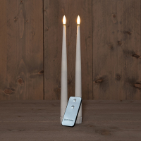 Anna Collection Led dinerkaars 30 cm | Wit | XL | 3D vlam | 2 stuks  LCO00262