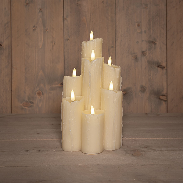Led druipkaars 15 x 25.5 cm | Ivoor | 3D vlam | 7 stuks LCO00519 - 1