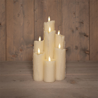 Led druipkaars 15 x 25.5 cm | Ivoor | 3D vlam | 7 stuks LCO00519