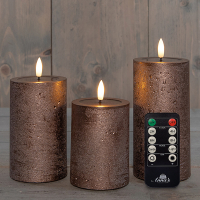 Led kaars 7.5 x 10 cm, 12.5 cm, 15 cm | 3D vlam | Oplaadbaar | 3 stuks LCO00940