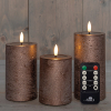 Led kaars 7.5 x 10 cm, 12.5 cm, 15 cm | 3D vlam | Oplaadbaar | 3 stuks LCO00940 - 1