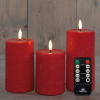 Led kaars 7.5 x 10 cm, 12.5 cm, 15 cm | Rood | 3D Vlam | Oplaadbaar | 3 stuks LCO00928 - 1