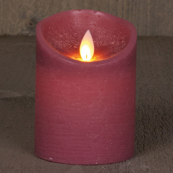 Led kaars 7,5 x 10 cm | Antiek roze | Bewegende vlam LCO00873 - 1