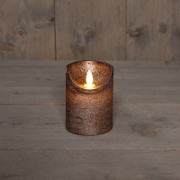 Anna Collection Led kaars 7,5 x 10 cm | Brons | Bewegende vlam  LCO00360