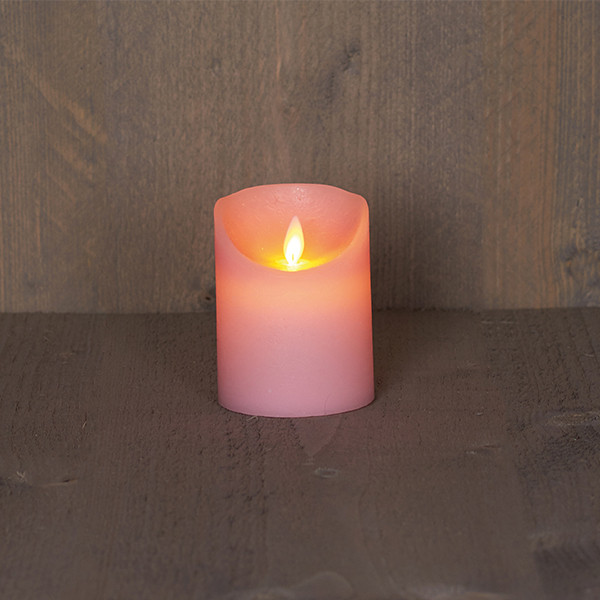 Led kaars 7,5 x 10 cm | Roze | Bewegende vlam LCO00533 - 1