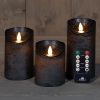 Led kaars 7,5 x 10 cm, 12,5 cm, 15 cm | Antraciet | Bewegende vlam | 3 stuks LCO00886 - 1