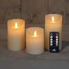 Led kaars 7,5 x 10 cm, 12,5 cm, 15 cm | Ivoor | Bewegende vlam | 3 stuks