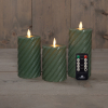 Led kaars 7,5 x 10 cm, 12,5 cm, 15 cm | Jade Groen | Swirl | Bewegende vlam | 3 stuks