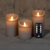 Led kaars 7,5 x 10 cm, 12,5 cm, 15 cm | Taupe | Bewegende vlam | 3 stuks