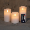 Led kaars 7,5 x 10 cm, 12,5 cm, 15 cm | Wit | Bewegende vlam | 3 stuks