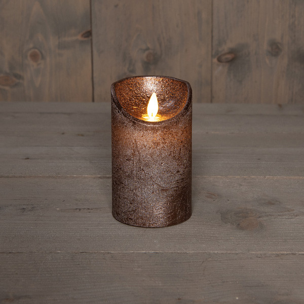 Anna Collection Led kaars 7,5 x 12,5 cm | Brons | Bewegende vlam  LCO00361 - 1
