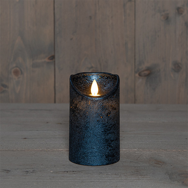 Led kaars 7,5 x 12,5 cm | Metallic blauw | Bewegende vlam LCO00546 - 1