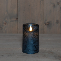 Led kaars 7,5 x 12,5 cm | Metallic blauw | Bewegende vlam LCO00546