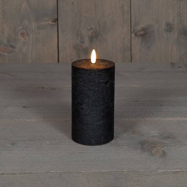 Anna Collection Led kaars 7,5 x 12,5 cm | Zwart | 3D vlam  LCO00138 - 1