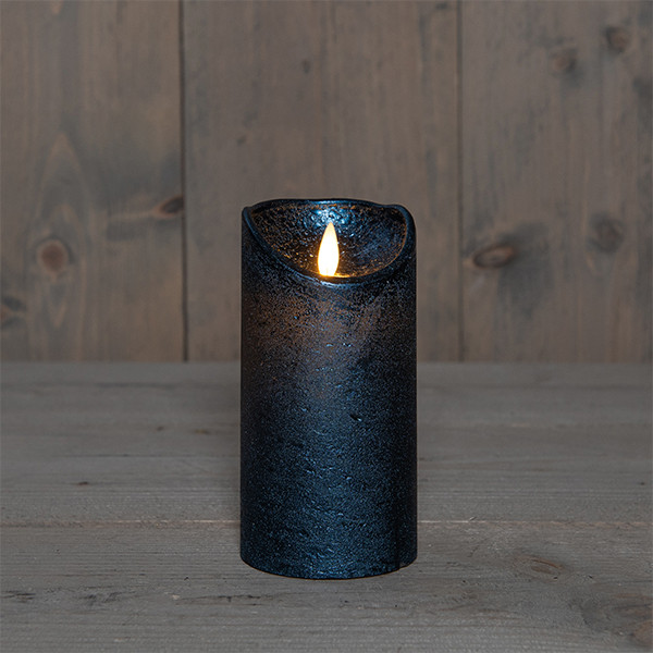 Led kaars 7,5 x 15 cm | Metallic blauw | Bewegende vlam LCO00547 - 1