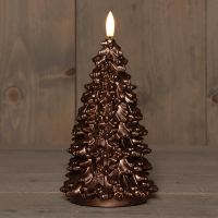 Led kerstboom kaars | 20 cm | Brons | 3D vlam LCO00904